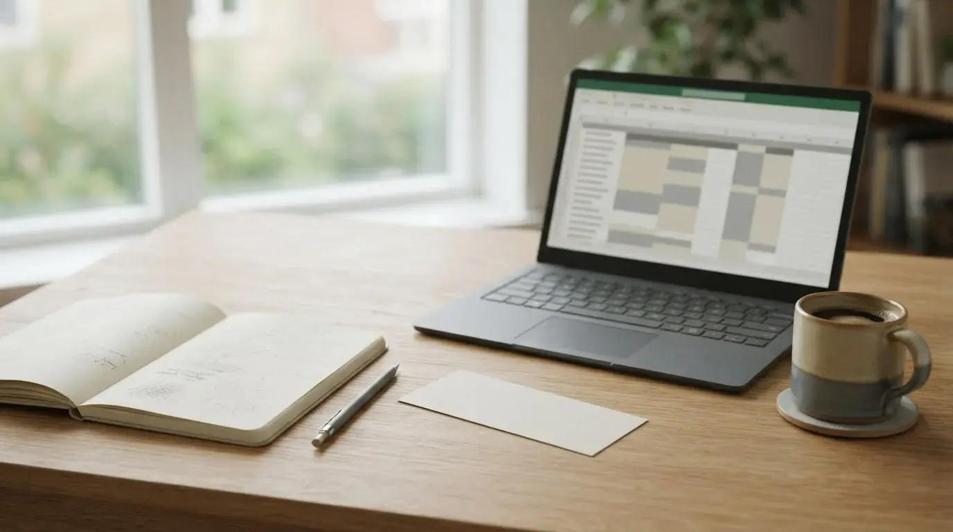 Redaktioneller Arbeitsplatz mit Notizen zum Vergleich von Neosurf-Wettanbietern