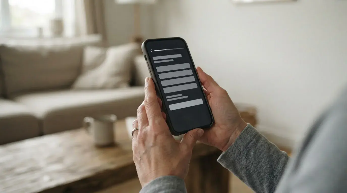 Hände geben Daten auf Smartphone ein während eines Verifizierungsprozesses