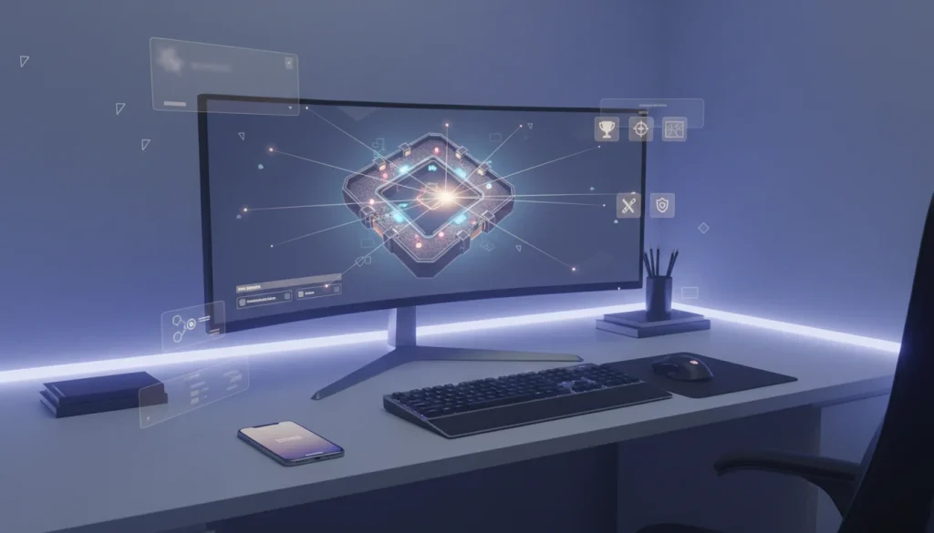 Futuristische Gaming-Szene symbolisiert E-Sport Zukunft