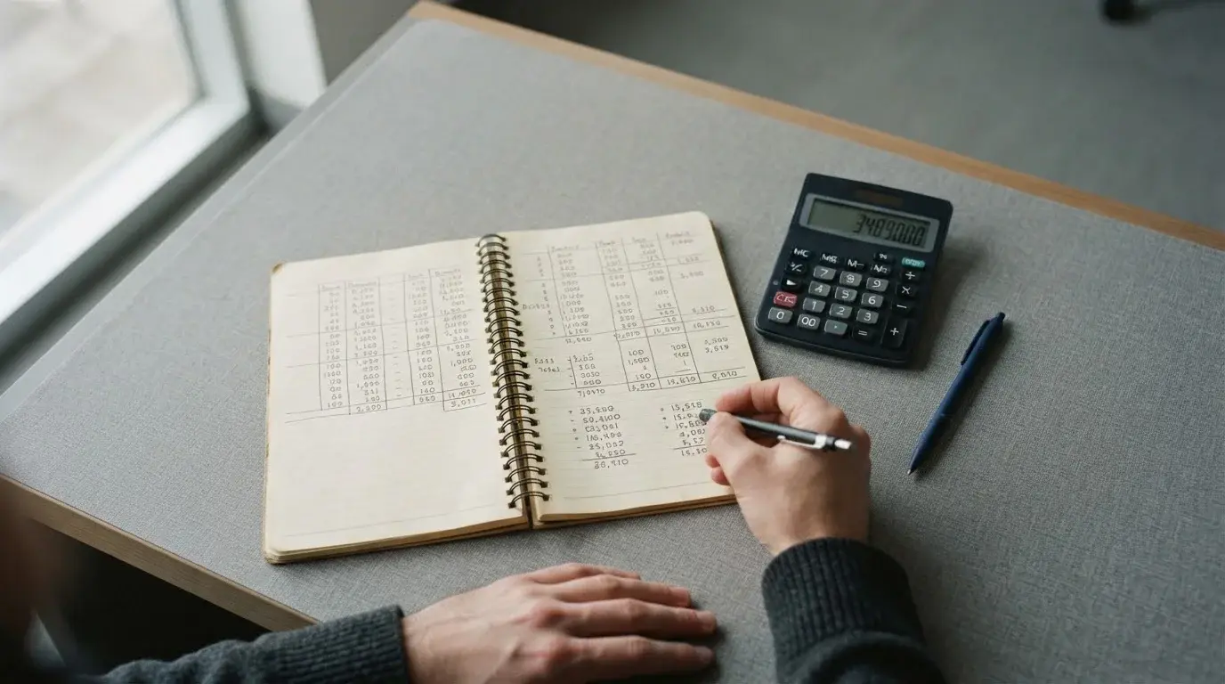 Taschenrechner und Notizen für die Analyse von Gebühren und Limits beim Wetten
