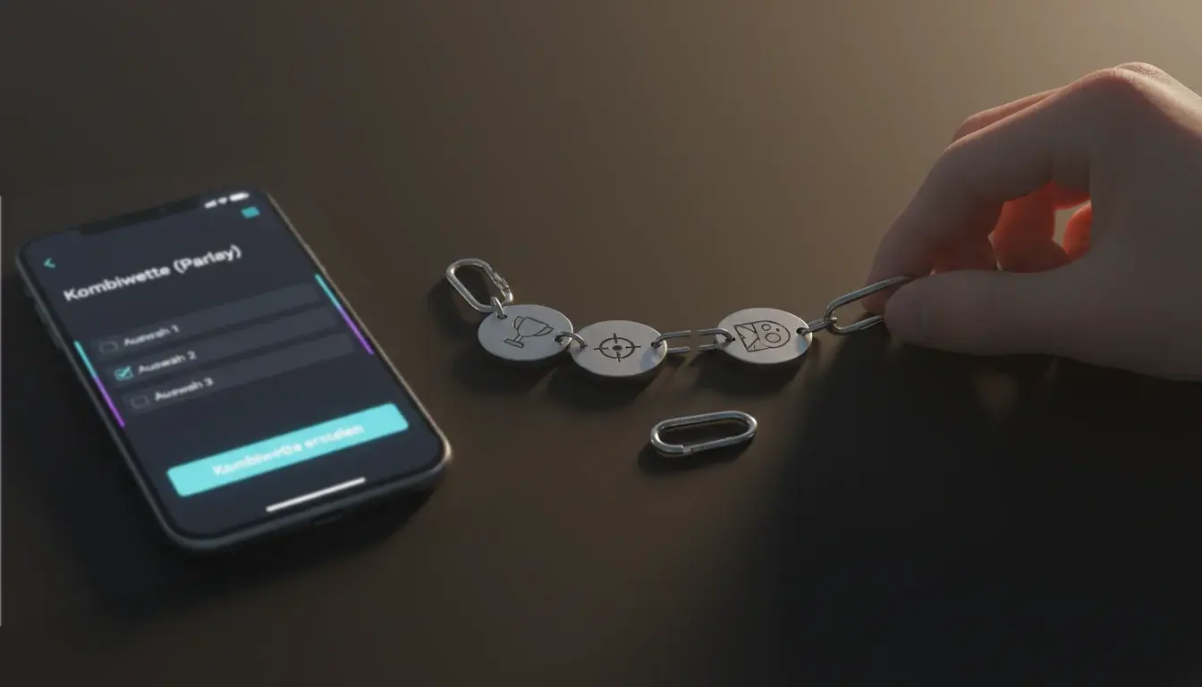 Mehrere verbundene Wettscheine symbolisieren Kombiwetten