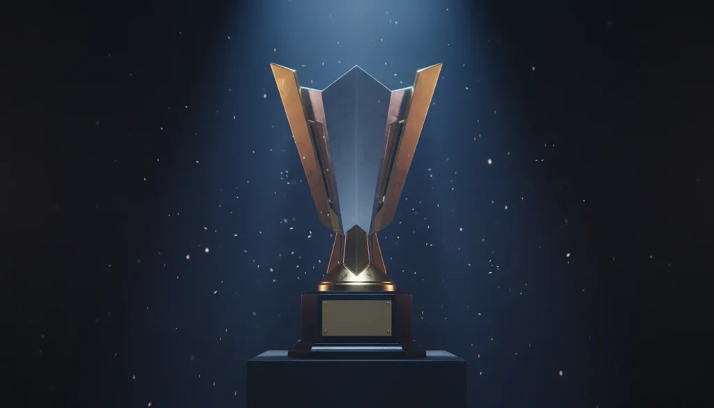 Trophäe symbolisiert Turniersieger-Wetten