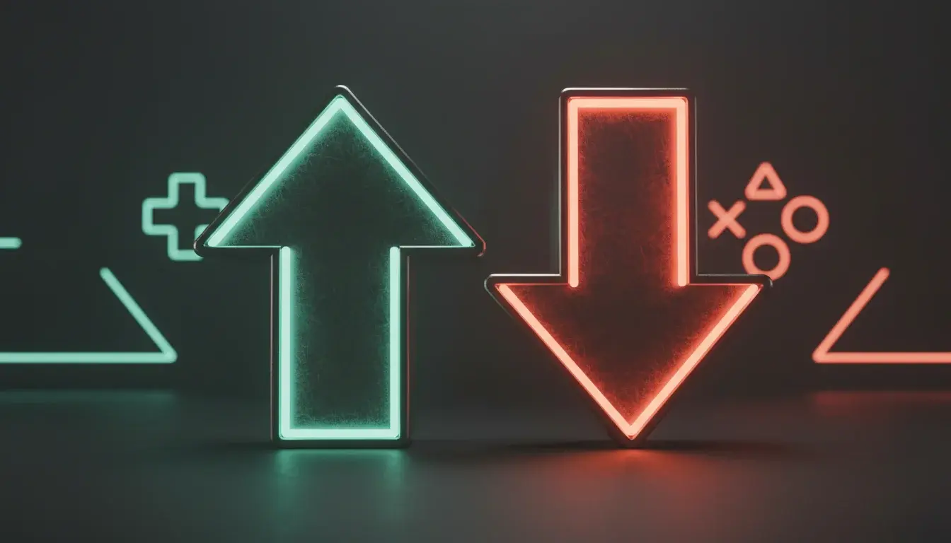 Symbolische Darstellung von Over/Under mit Pfeilen nach oben und unten