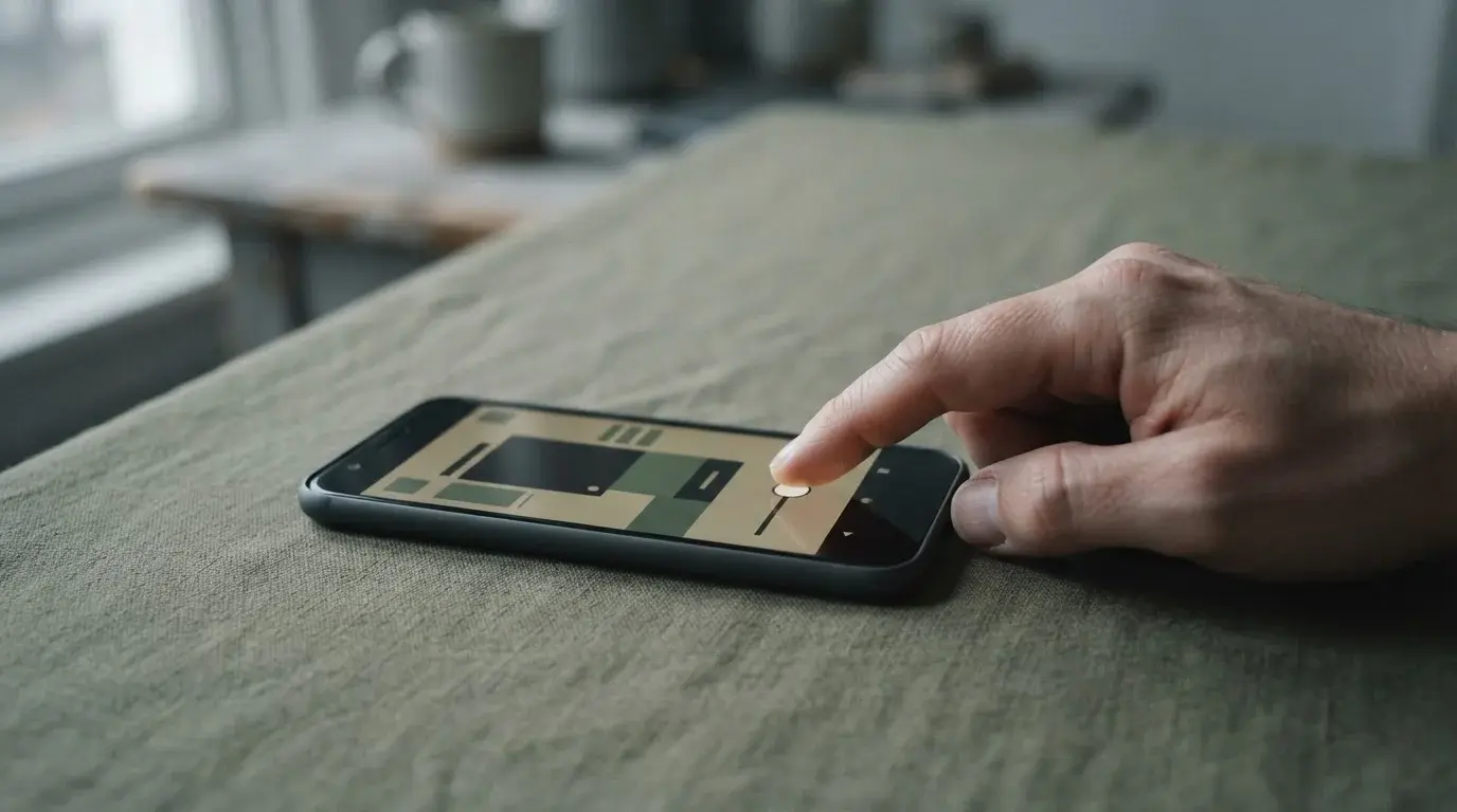 Hand stellt ein Limit auf einem Android-Smartphone ein
