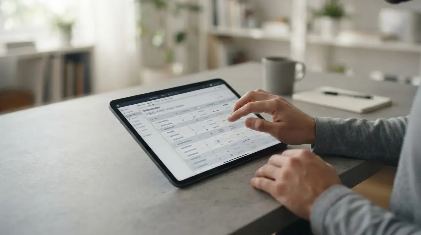 Detaillierter Vergleich verschiedener Wettanbieter auf einem Tablet-Bildschirm